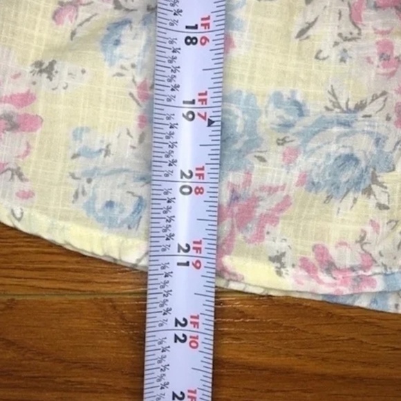 NWT FREE PEOPLE Unreal Love Floral Print Ruffle Collar Short Sleeve Cotton Top - Picture 10 of 10